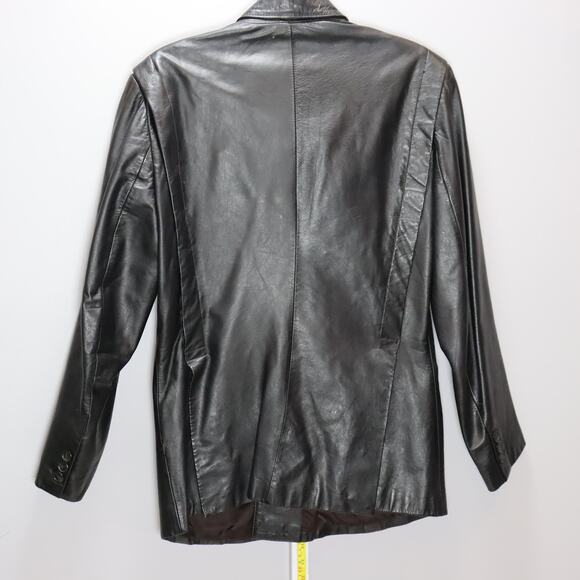 L’Avion Vintage 90s Genuine Leather Blazer Black Size 38 (M) - Picture 2 of 4